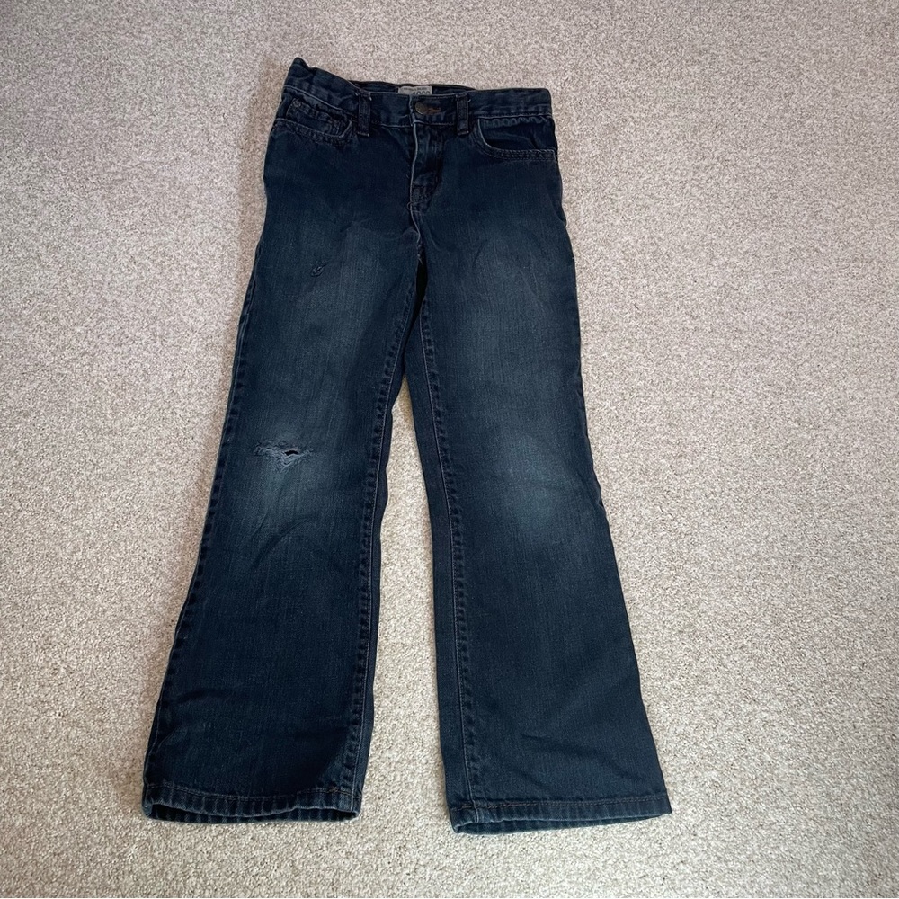 Adjustable Waist Denim Jeans Bootcut Distressed Children Place Boys Size 10